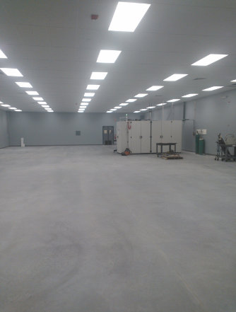 Empty room with gray floors
