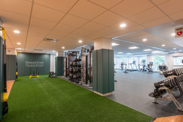 Weight Area of gym with turf on floor
